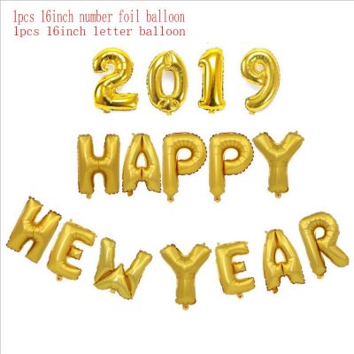 Bong bong chữ và số Happy New Year 2019
